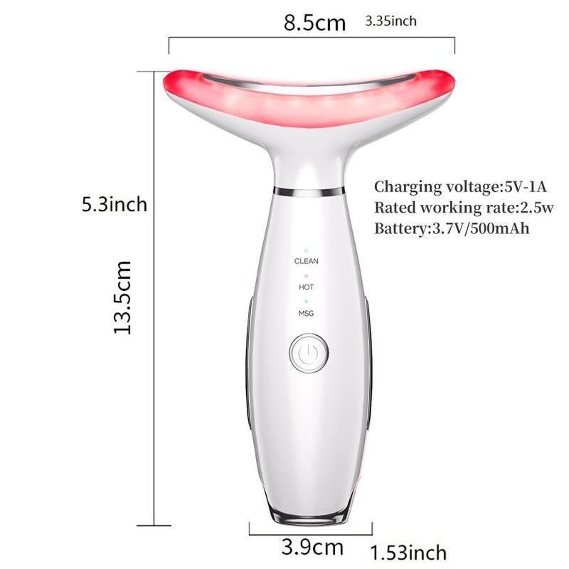 Portable 7 Color Facial & Neck Face Massager, 1 Box Vibrating Neck and Face Massager Tools, Electric Facial Skin Care Tool for Women 1