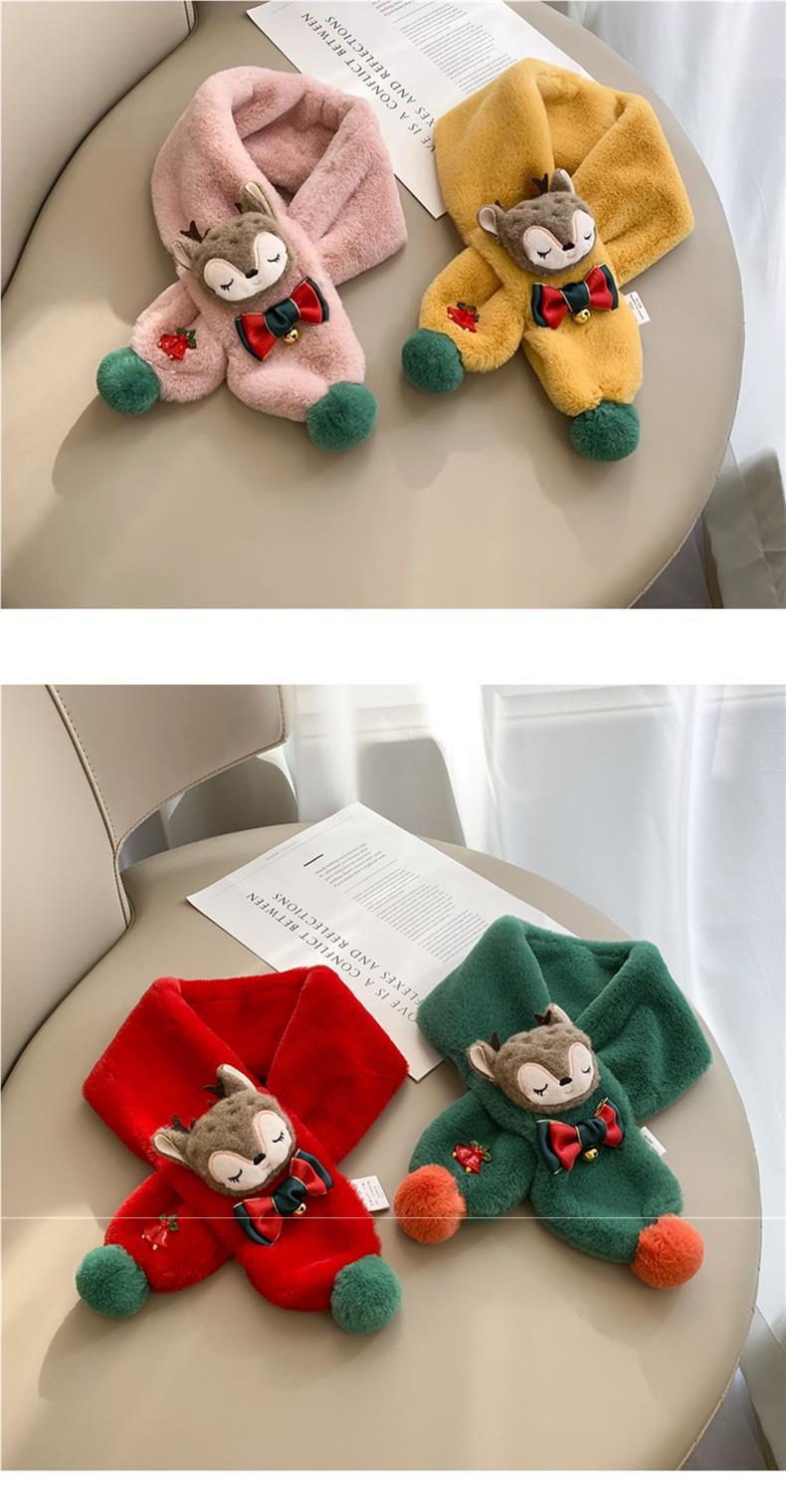 Product Introduction of Christmas Day New Year Gift Children's Plush Scarf Autumn and Winter Thickened Boy and Girl Baby Scarf Warm and Cute 7
