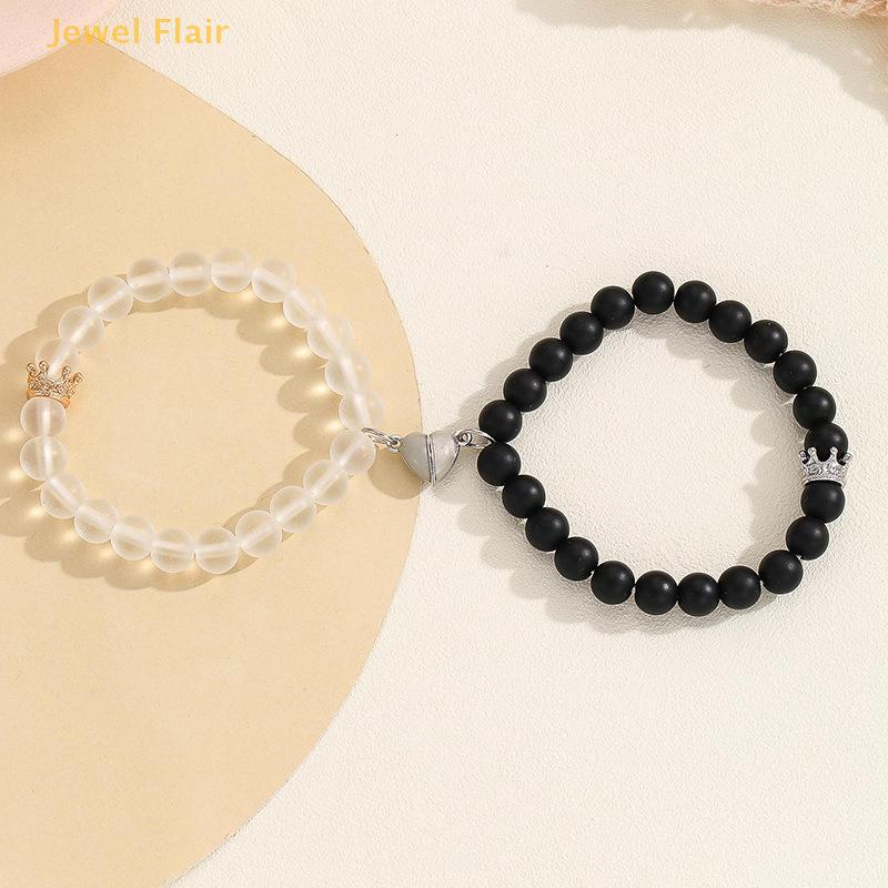 Product Introduction of Gelang Tangan Pasangan Berkilau, Set 2 Keping, Pesona Pasangan Mahkota, Buatan Tangan, Tali Manik Boleh Laras, Gelang Tangan Rakan Padanan, Hadiah Cinta 16