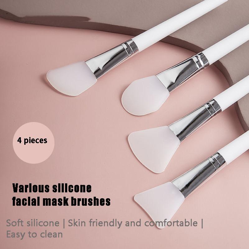 Cọ Đắp Mặt Nạ Silicon Trang Điểm Màu Trắng, Cọ Kem Bùn Chuyên Nghiệp, Dụng Cụ Làm Đẹp Mỹ Phẩm Gel Kem Nền Chăm Sóc Da Tự Làm, 1 Chiếc 3