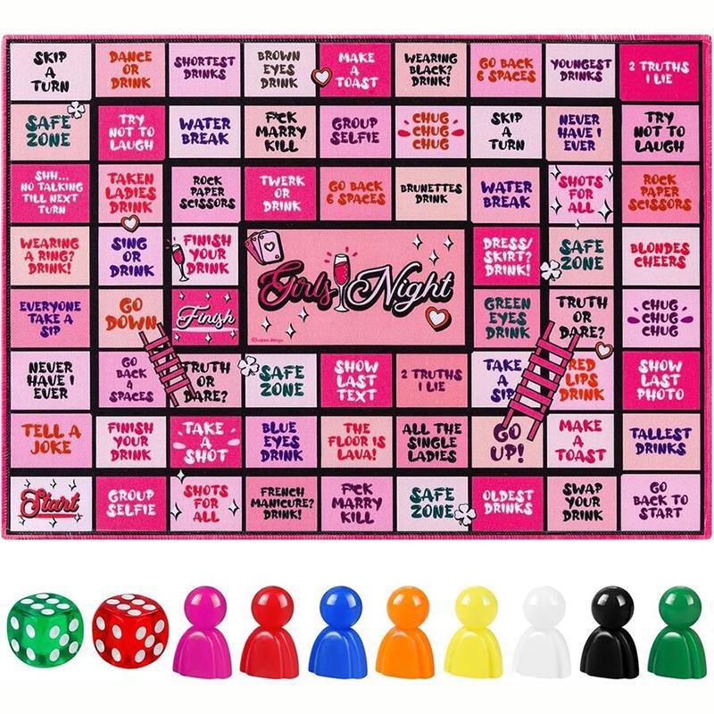 Product Introduction of Adults Board Game, 1 Set Drinking Game with Rubber Mats, Fun Interactive Party Game Props for Game Nights, Parties, Birthdays 0