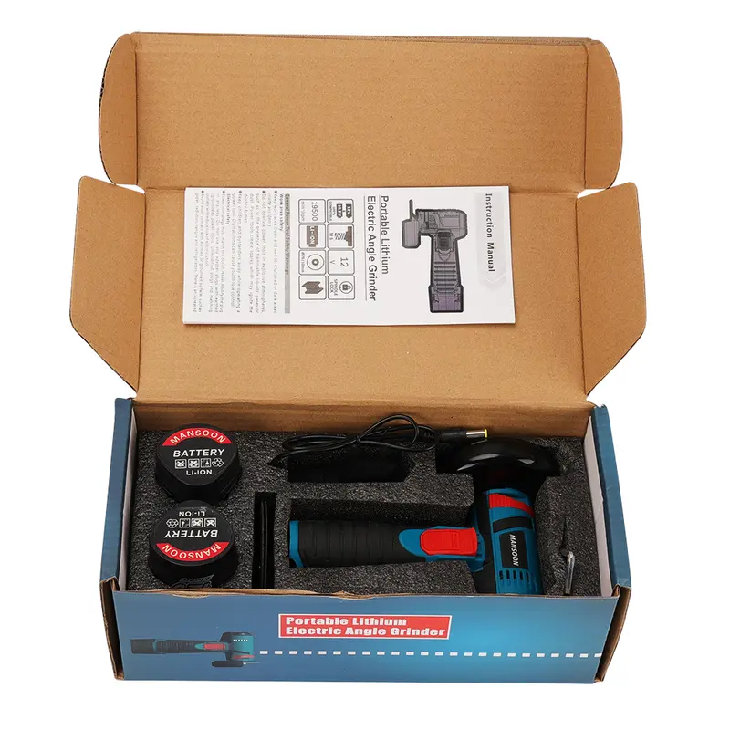 MANSOON Gerinda Sudut Mini 3'' Mesin Gerinda Tangan Alat Pemotong Alat Listrik Penggiling Sudut Nirkabel Angle Grinder 8
