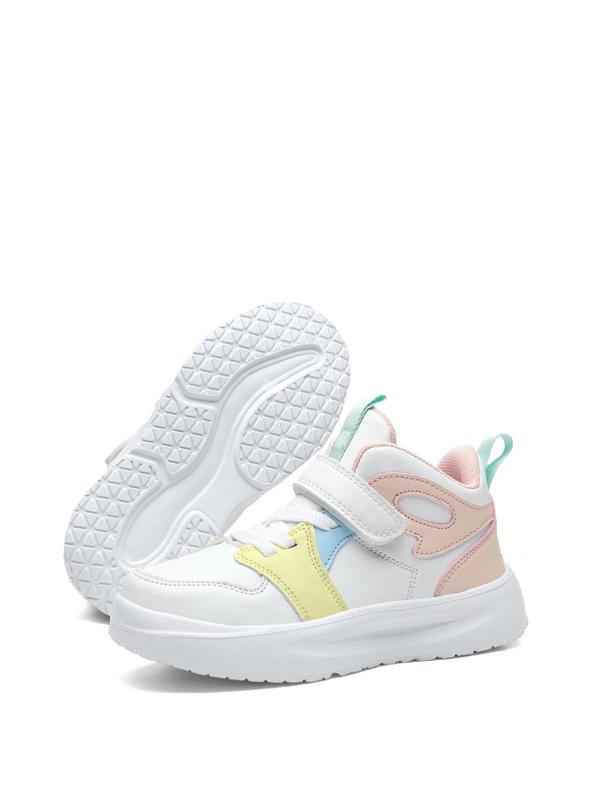 Kid's Casual Colorblock Lace Up Front PU Leather Sneakers, Comfortable Sports Shoes, Fashion Sports Sneakers For Boys & Girls 1