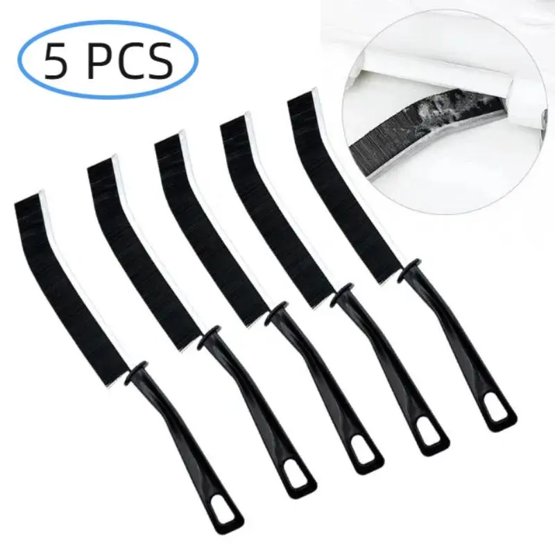 Long Handle Crevice Brush, 5 Counts Bathroom Kitchen Toilet Tile Corner Cleaning Brush, Window Groove Cleaning Tool, Home Care Supplies
