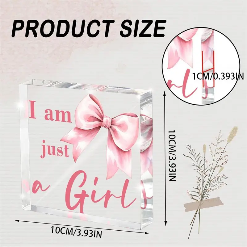 Pink Bow Decoration, Acrylic Plaque, Lovely College Style Things, Desk Accessories Decoration, Dormitory Room Decoration, Home Decor, Signs 1