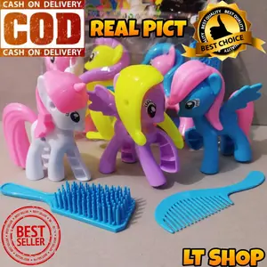 ( BISA COD ) PROMO FI515 Mainan Anak Perempuan 3 Pcs Kuda Poni / Kuda Pony / My Little Pony Lengkap Dengan Sisir Murah SNI