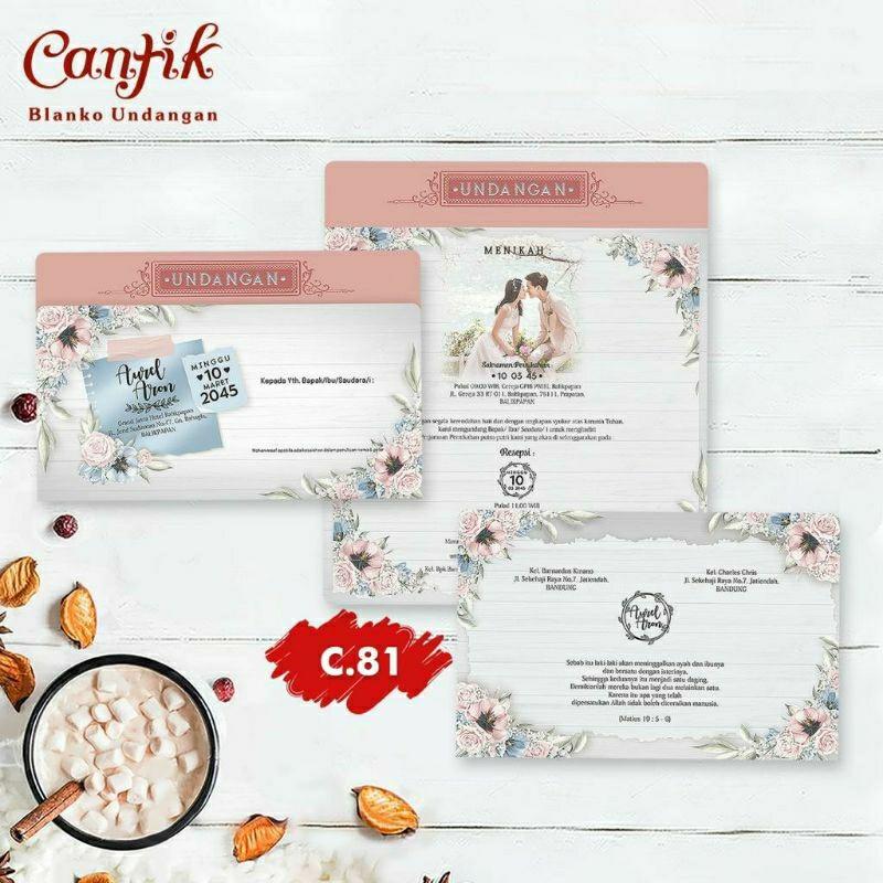 Undangan Pernikahan Kekinian CANTIK 81 Elegan Modern Paket Lengkap 100 PCS Gratis Label & Plastik - JanjiKita | Default