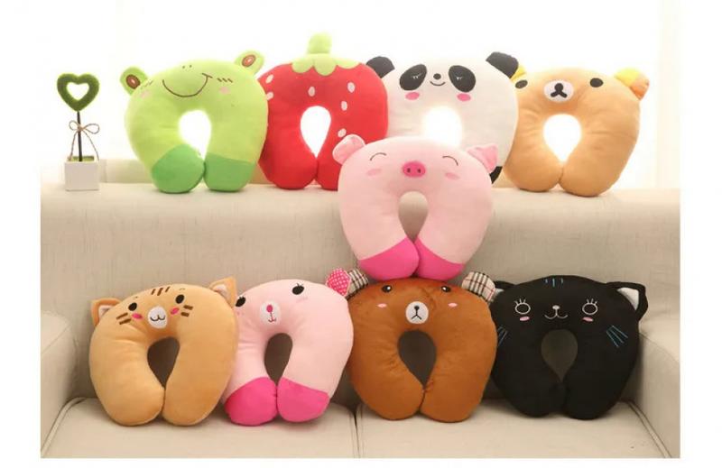 Product Introduction of Creative Cute Animal Panda Cat Bear Plush U-shaped Pillow Cervical Spine Neck Travel Portable Home Office for Children Lovely 18