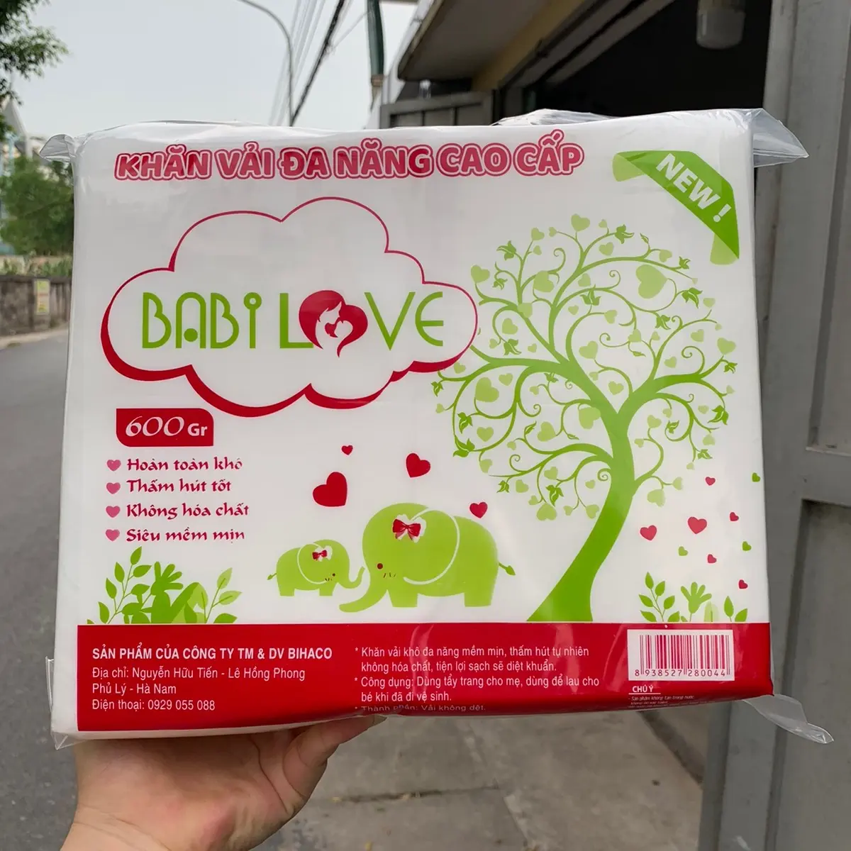 Khăn vãi khô đa năng Babil Love bịch 600gr cao cấp an toàn cho bé