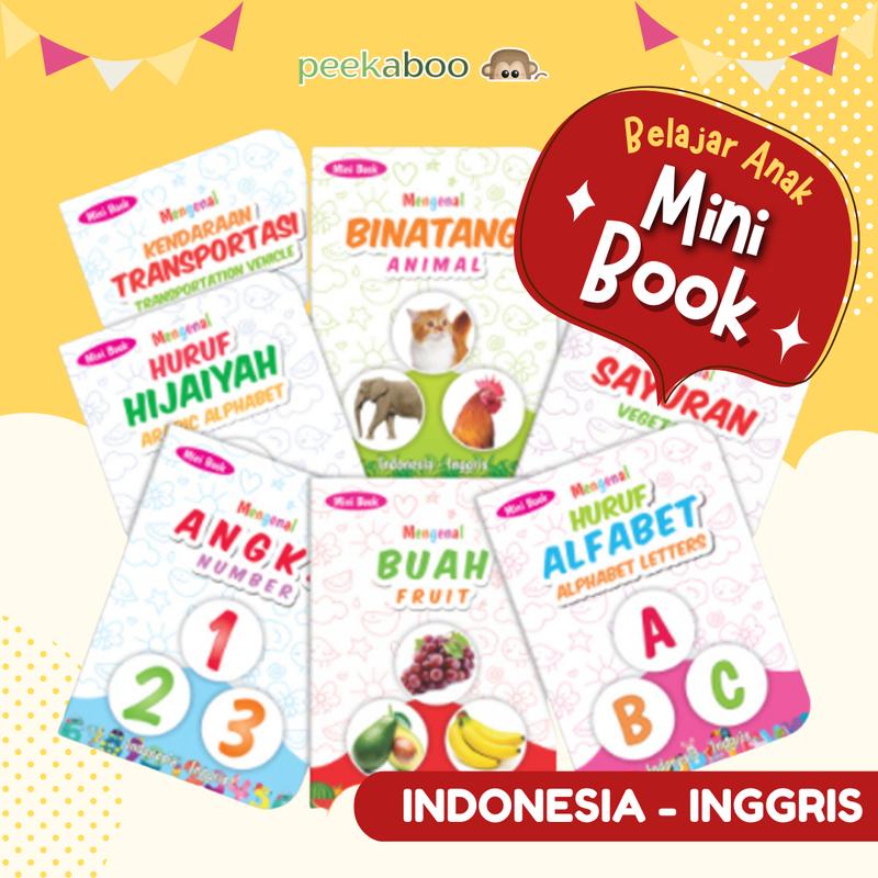 MINI BOOK - BUKU BELAJAR ANAK BALITA / BAYI BILINGUAL INGGRIS INDONESIA ...