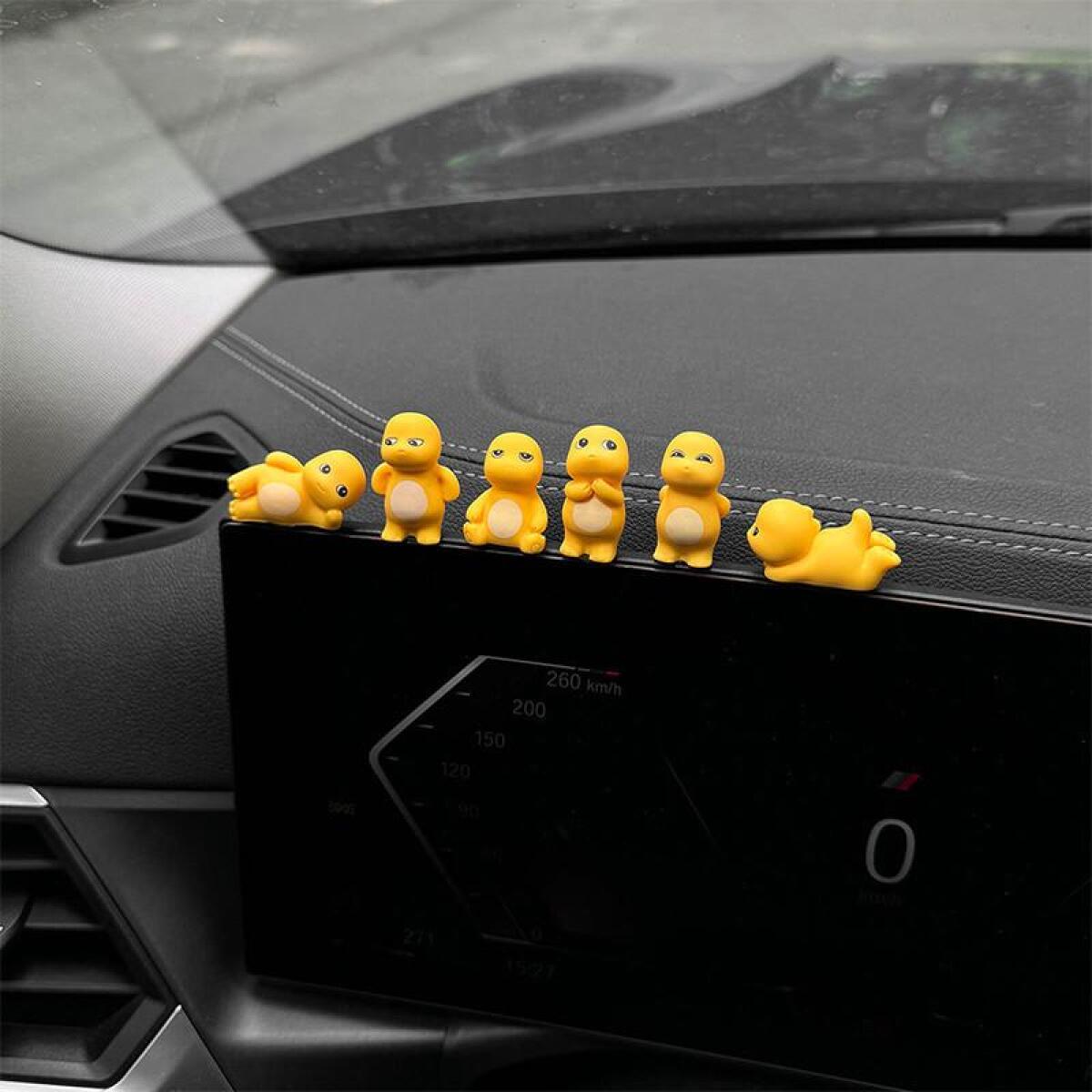 6Pcs Nailong Mobil Mainan Bercahaya Tempelan Motor Gaya Baru Lucu Lampu Malam Mini Figure Dekorasi Pajangan Dasbor Mobil Meja Populer Hadiah Miniatur