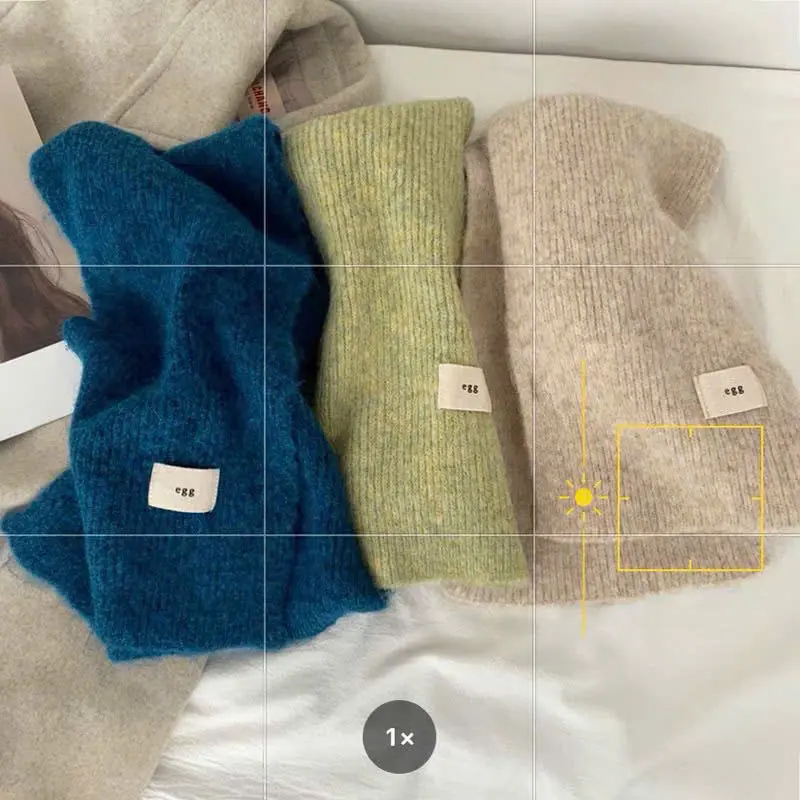 Khăn choàng len dệt kim EGG Korea sáp mềm mại, khăn quàng cổ trơn unisex chất cashmere ấm áp new 2024 5
