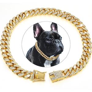 Collar para perro decorado con diamantes de imitación, 1 unidad con hebilla segura, accesorios de moda para mascotas pequeñas, medianas y grandes