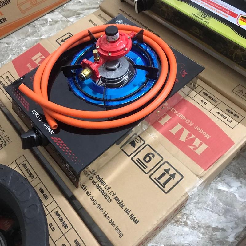 Bếp gas đơn mặt kính van dây Inox khung inox 430 không han rỉ bếp  ga