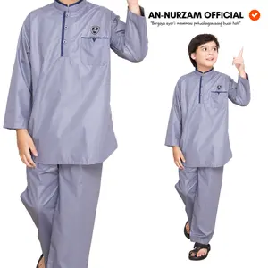 Setelan Koko Anak  Premium 1-10 Tahun Ziad Series Original Annurzam Atasan Coklat    Kombinasi Baju