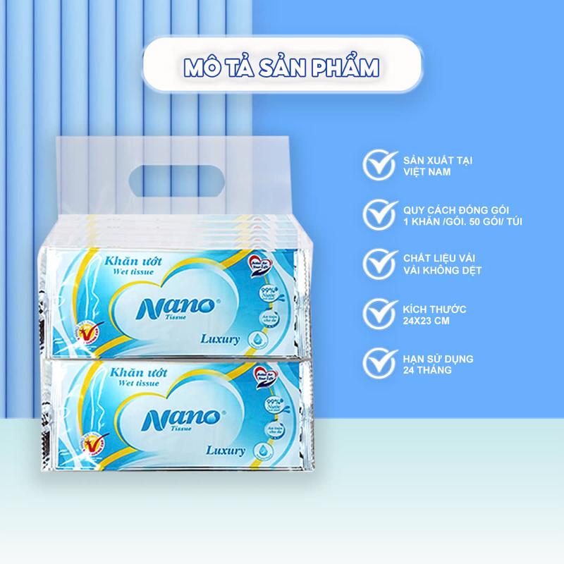 Combo 150 tờ khăn lạnh Nano premium 24x23cm, khăn ướt 1 tờ cao cấp dùng cho quán ăn - Nano Tissue 4
