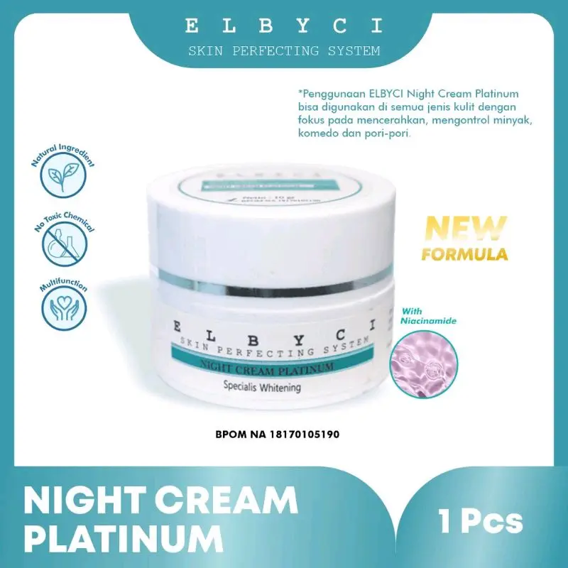 ELBYCI NIGHT CREAM PLATINUM [ORIGINAL] Mencerahkan Kusam Wajah 1
