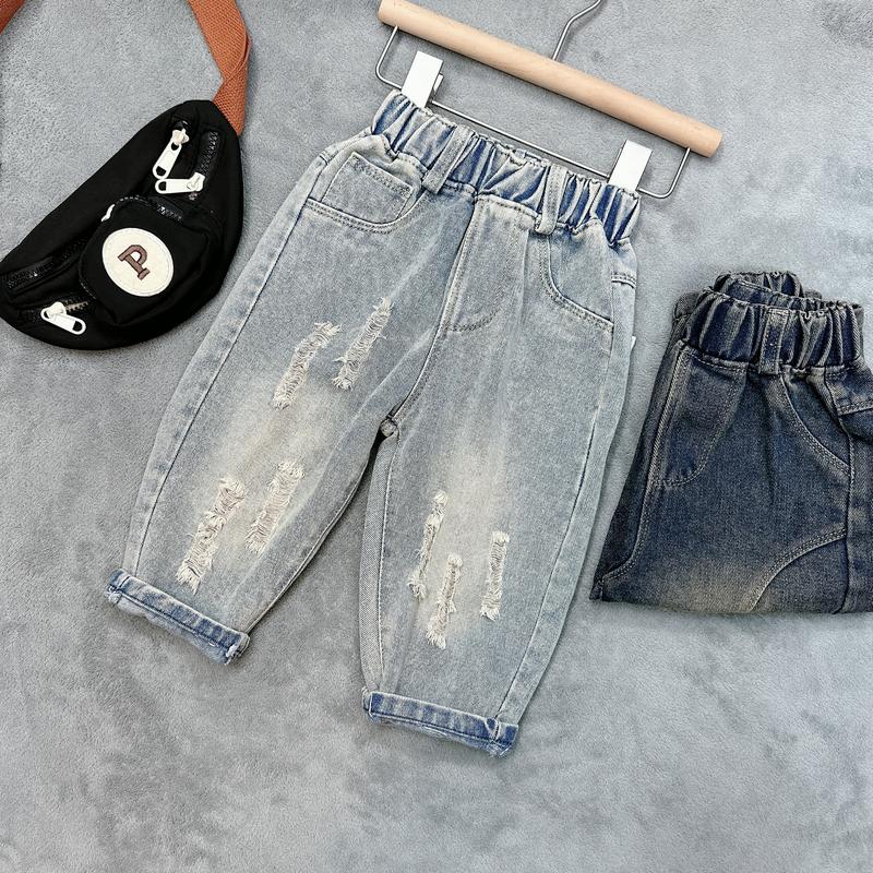 Mã G Quần jean dài chất jean mềm phong cách basic cho bé trai đi học đi chơi size 10-27kg, quần áo trẻ em