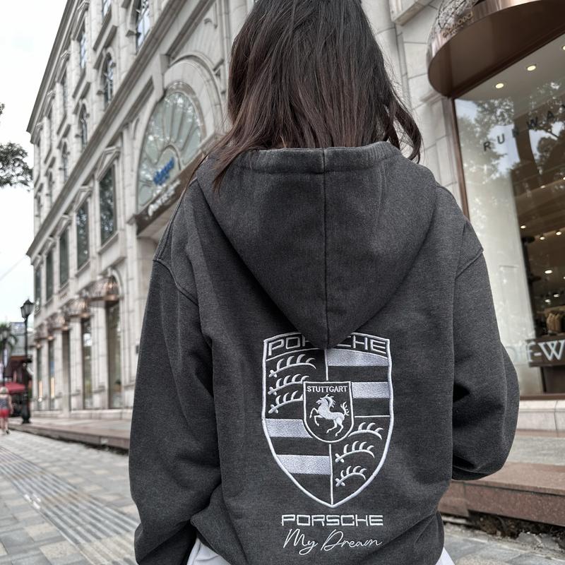 Áo Hoodie Zip PORSCHE full thêu - Aonhalam