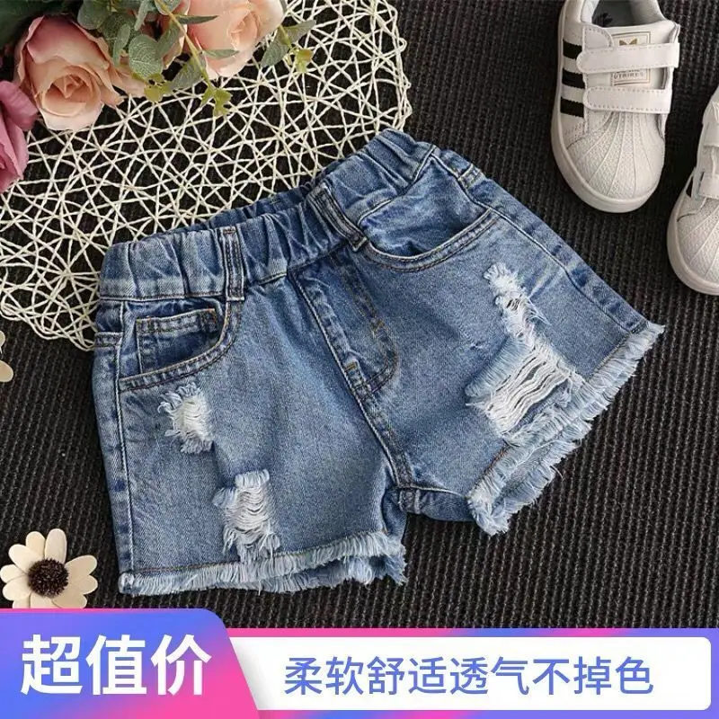 Quần Short Denim, Cho Bé Gái, Rách, Trang Phục Mùa Hè, Thời Trang, Có Cỡ 5, 6, 7, 8, 9, 10, 11, 12, Thích Hợp Cho Trẻ Em Trung Và Lớn, Phong Cách Hàn Quốc, Thích Hợp Cho Bé 12 Tuổi, Quần Mỏng, Quần Áo Trẻ Em 1