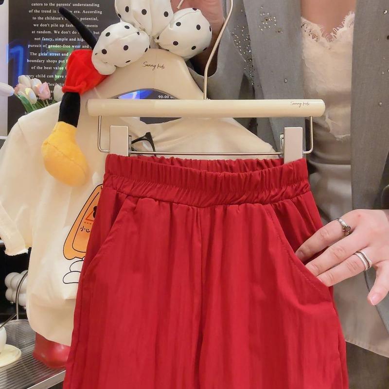 Product Introduction of Summer Children's Casual Set Pure Cotton T-Shirt Korean Style Fun Cartoon Short Sleeve New Boys Girls Two-Piece Set Trendy 9