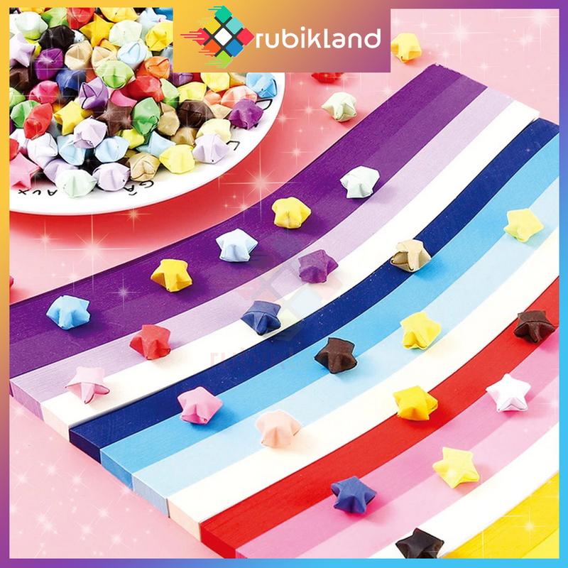 540 Tờ Giấy Xếp Sao Hộp 540 Tờ Xếp Origami Star Fold Paper Đồ Chơi Xả Stress Bình Ước Nguyện