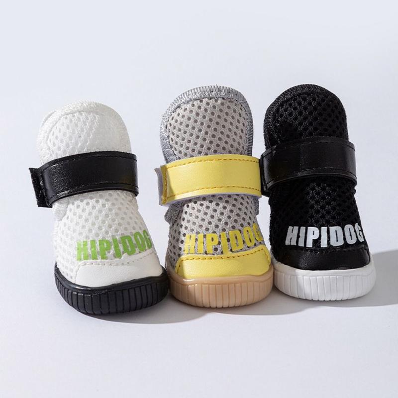 Product Introduction of 4pcs/set Dog Going Out Shoes Wear-resistant Mesh Dog Shoes Anti-drop Anti-slip Dogs Boots Soft Breathable Pet Sneakers Autumn 11