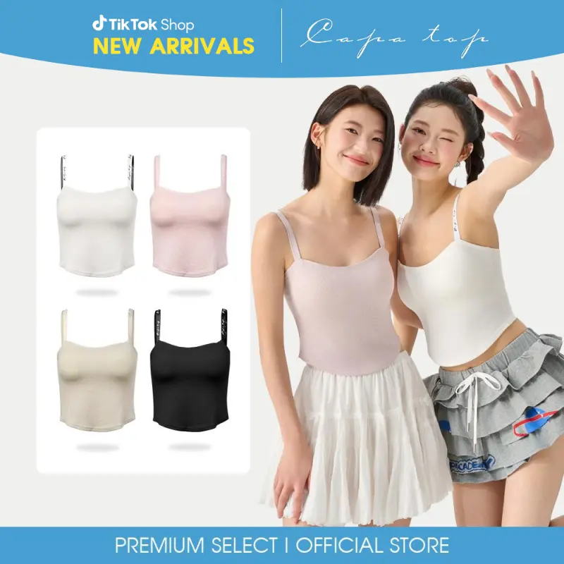 Women's Crop Camisole Top Spaghetti Strap Tank Top Sleeveless Basic Cami Shirts Tube Tops tank  tops bandeau  tops