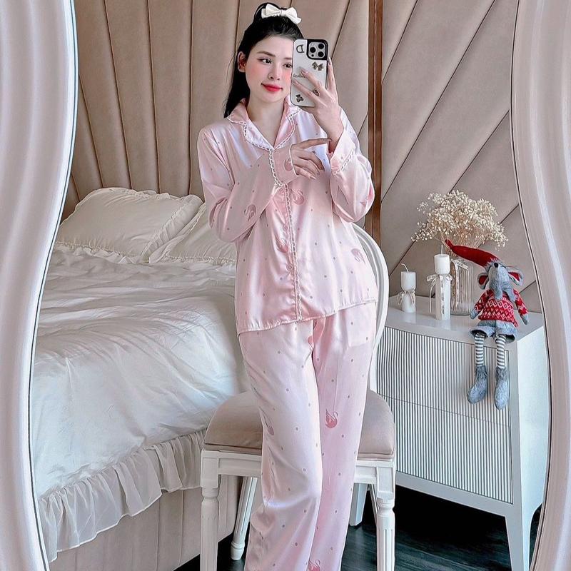 [Phom 40-55kg] Bô  Lụa chất Liệu LAtin mịn Viền Tròn, Đủ Tay NGắn , Tay Dài, Nhiều Màu Nữ Áo Women Voi 2