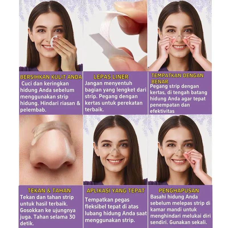INKAC Nasal Strips Breath Better Membantu Mengurangi Dengkuran dan Meningkatkan Nasal Strips Plester Hidung Anti Snore Ngorok Nasal Plast Tape Breathe Right Extra Strength Cleaning 3