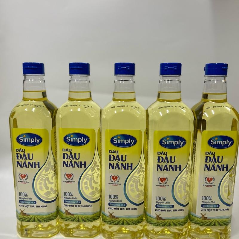 Dầu Đậu Nành Simly 5 chai 1 lít - Dầu Đậu Nành- Dầu thực vật Dầu Ăn
