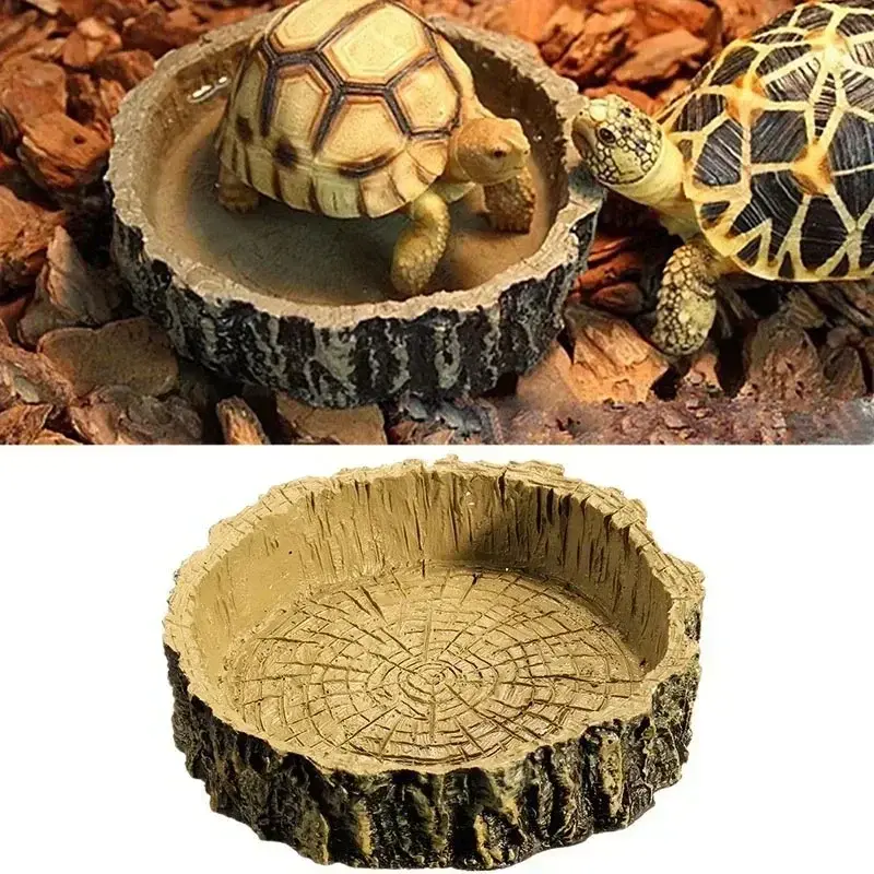Spider Snake Lizard Turtle Feeding Basin Reptile Supplies Synthetic Resin Shallow Water Basin Reptile Box Tortoise Feeding Basin
