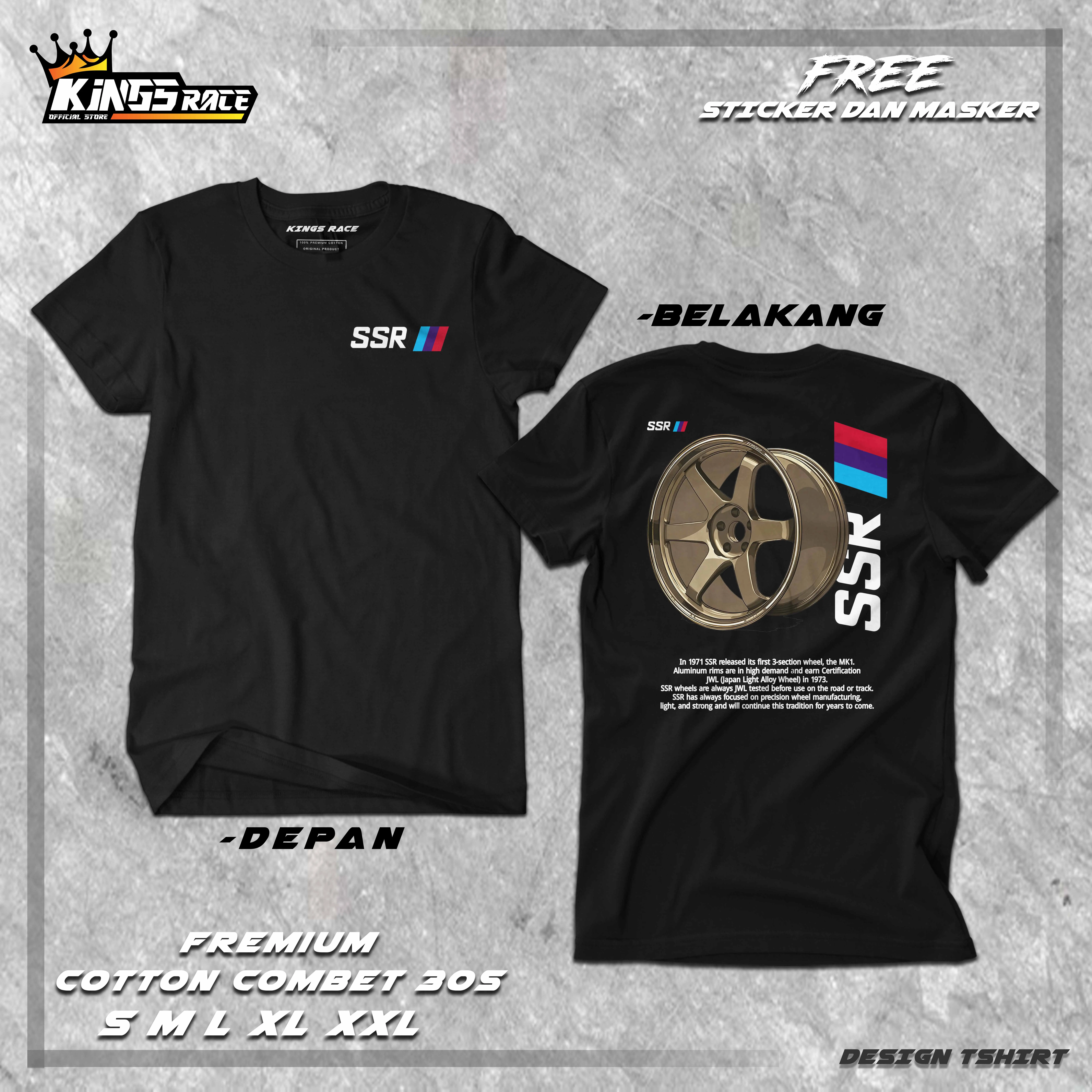 Kaos Racing Velg SSR | Kaos Otomotif Racing Mobil | Baju Distro Pria ...