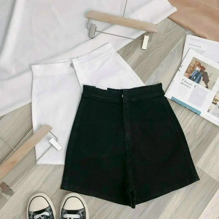 Quần sọt KAKI trơn co giãn cạp cao