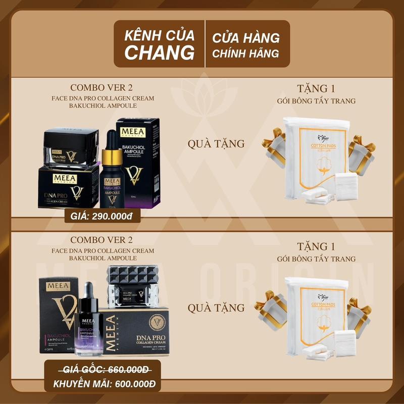 Combo V2 Kem Face Collagen MEEA + Tinh Chất Bakuchiol - Hỗ Trợ Cấp Ẩm Và Dưỡng Da.