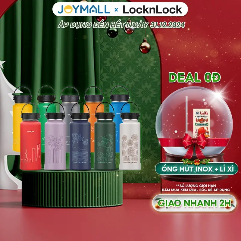 Bình giữ nhiệt Lock&Lock 897ml Riga Tumbler LHC4160 - Hàng chính hãng, khay lọc trà inox - JoyMall 0
