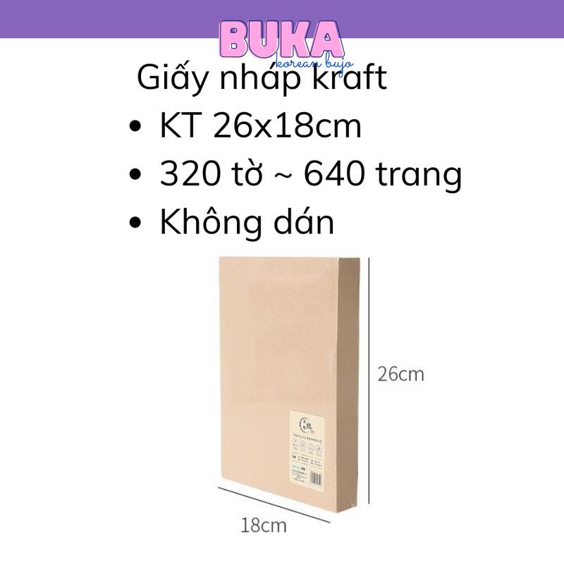 Giấy nháp kraft Buka kẻ ngang, caro, trơn đa năng 320 tờ dành cho học sinnh phụ kiện văn phòng phẩm 3