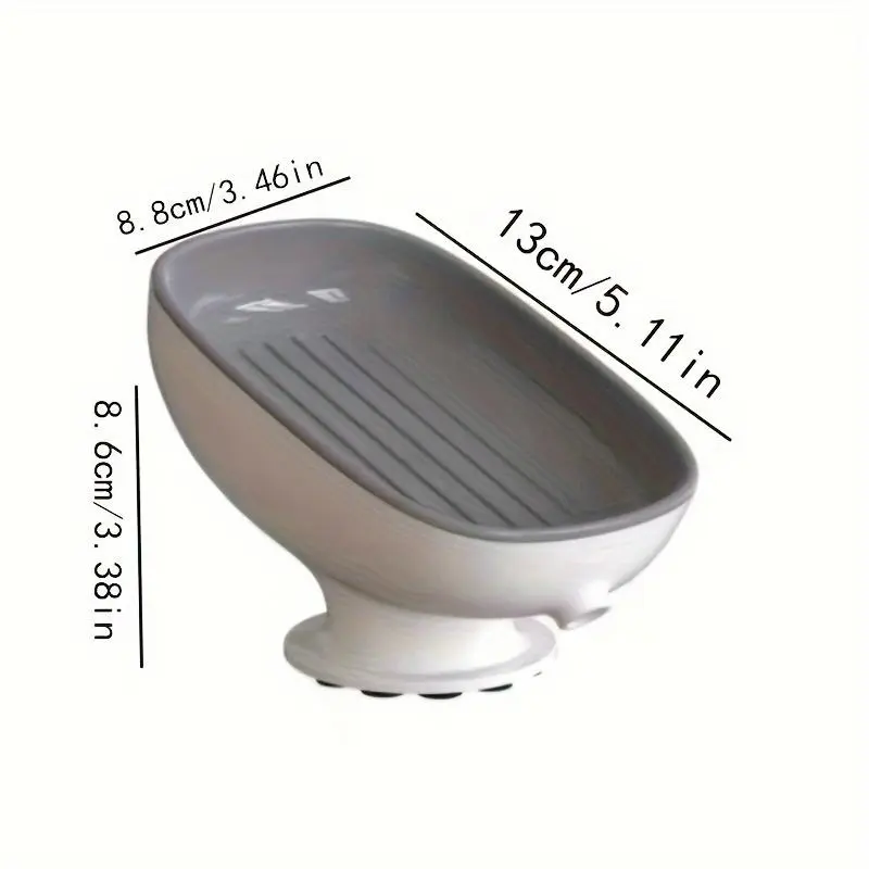 Bathroom Soap Dish, Wall Mounted Soap Bar Holder with Suction Cup, Soap Drain Dish, Bathroom Supplies, Home Supplies 1