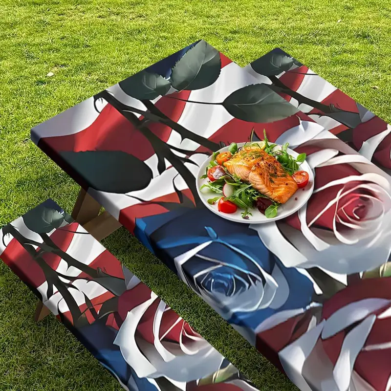 Outdoor Table Bench Set, Picnic Table Bench Set, Decorative Design Enhances Any Setting, Easy Care Long-lasting Elegance 5