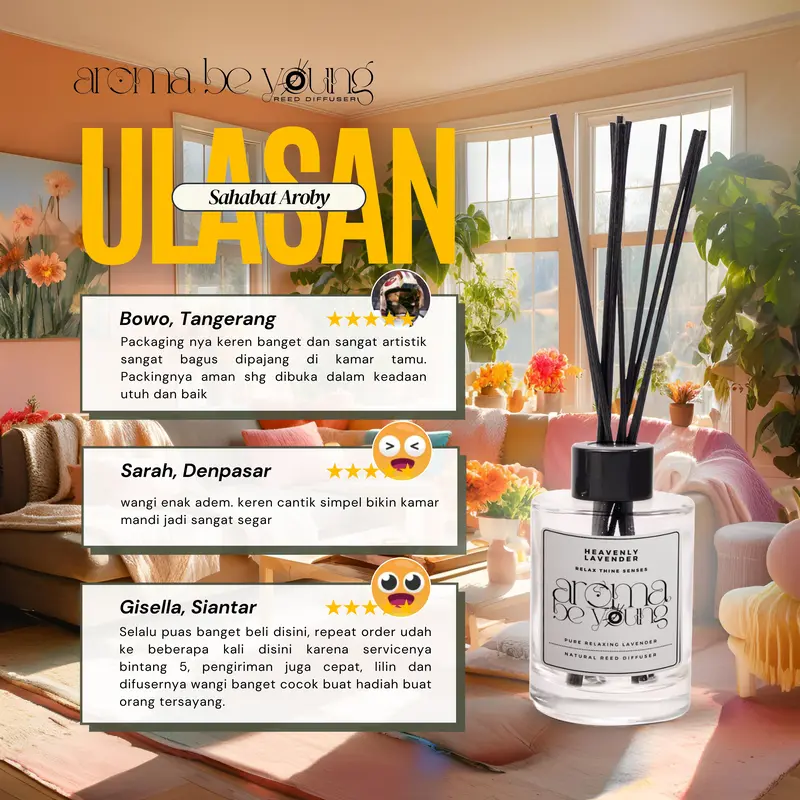Purifying Lemongrass Reed Diffuser Aromatherapy Premium 30ml | Aroma Be Young Pengharum Ruangan Aromaterapi Wangi Tahan Lama Mewah Pewangi Kamar Dekorasi Rumah Hampers Gift Scent Diffuser Harum Wangi Aroma Sereh Segar Serai Lemon Grass Kado 4