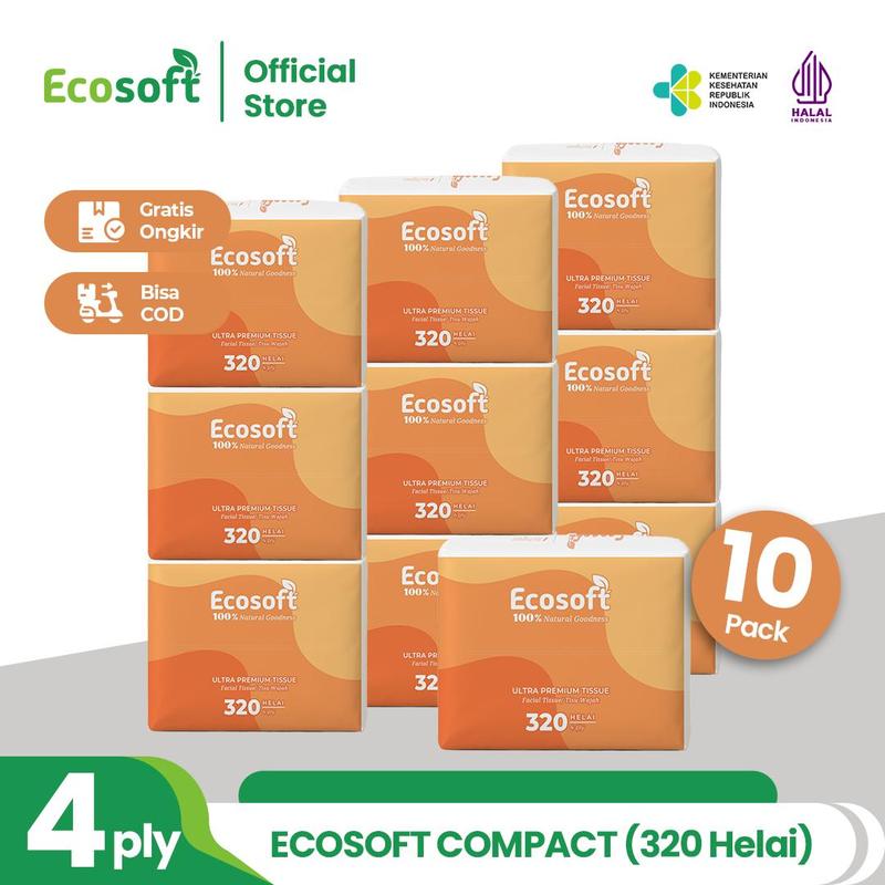 [DAPET 10 PCS] Ecosoft Tisu Compact POP Up 4 Lapis / Tisu Wajah ...