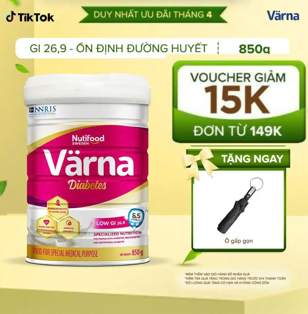 Sữa Bột Varna Diabetes lon 850g - Hỗ trợ ổn định đường huyết