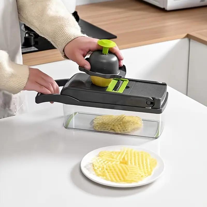 Multifunctional Vegetable Chopper, 16pcs/set Vegetable Cutter with Container, Kitchen Vegetable Fruit Slicer for Home Dining Room Barbecue 8