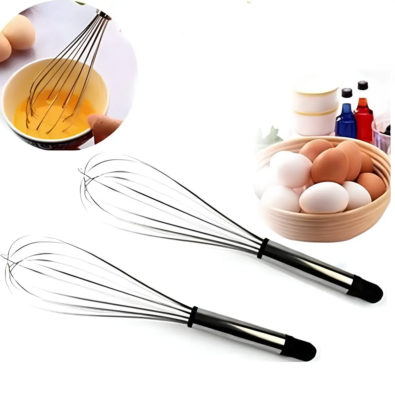 BOS149 Alat Pengocok Telur Bahan Stainless Steel Model Genggam Egg Kitchenware