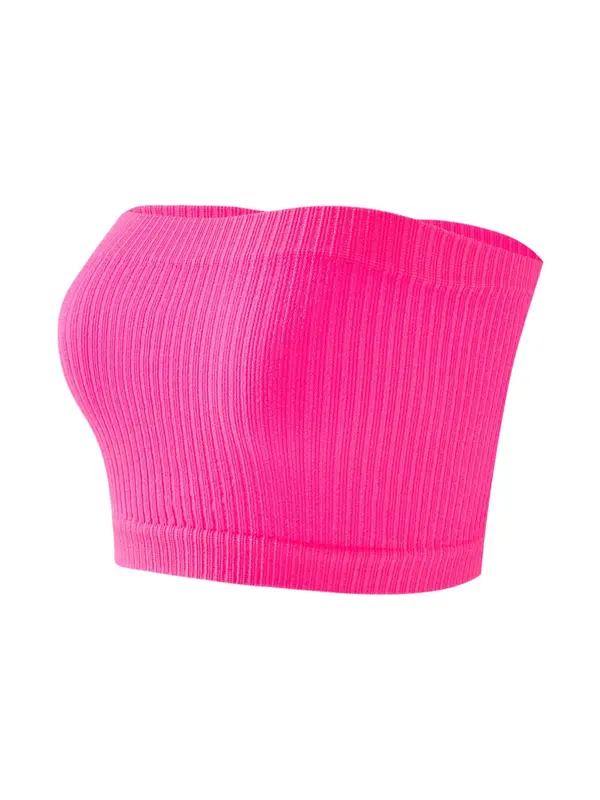 Women's Solid Wireless Bandeau Bra, Soft Comfortable Breathable Bra, Women's Lingerie for All Seasons 2