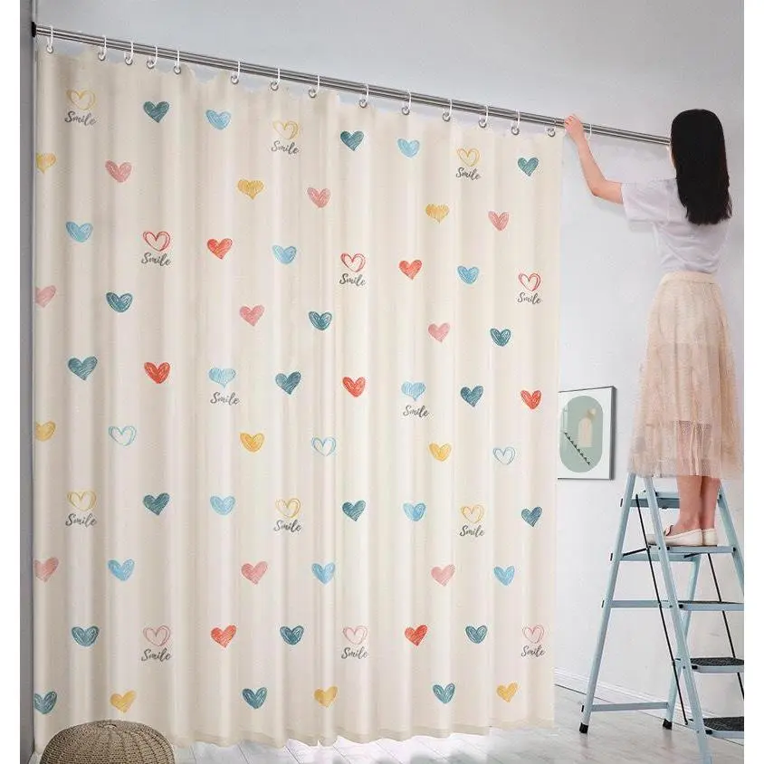 Rèm treo cửa, rèm khoen lỗ, rèm dán tường MẪU TRÁI TIM SMILE hiện đại Decor Trang trí Chống nắng Nhà cửa Nội thất Đời sống Tiện lợi