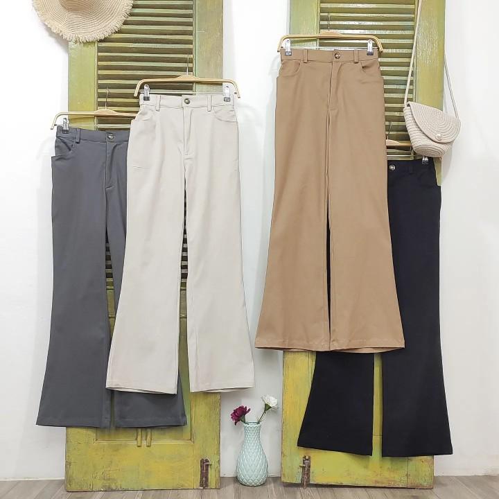 Product Introduction of Celana Cutbray Kancing Casual Basic Wanita Bahan Katun Twill Combed Ukuran Standar Kain Melar Nyaman Panjang Tebal Stretch Baggy Fit 10