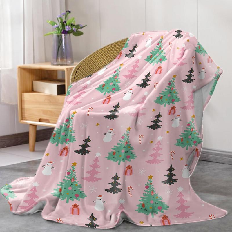 Product Introduction of Christmas Tree Pattern Blanket, Soft Comfortable Throw Blanket, Napping Blanket for Bed, Sofa, Office, Camping, House Decor 4