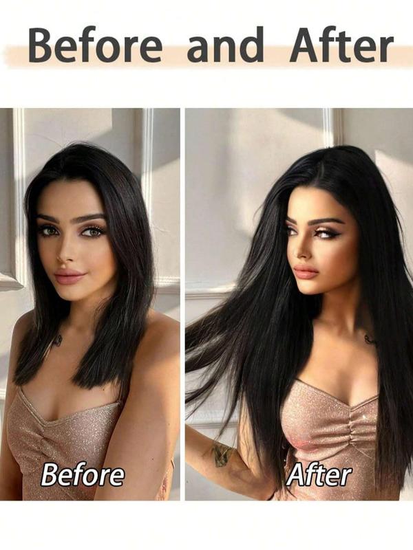 24 Inch Synthetic Long Straight Clip In Hair Extensions, 16 Clips Brown Wig Pieces For Female 4