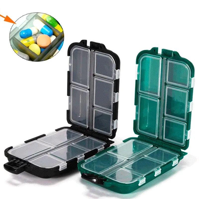 1PC 10 Grids Weekly Pill Box 7 Days Foldable Travel Medicine Holder ...